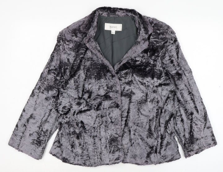 NEXT Womens Grey Jacket Size 14 Snap