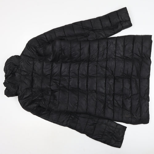 Calvin Klein Womens Black Quilted Coat Size S Zip