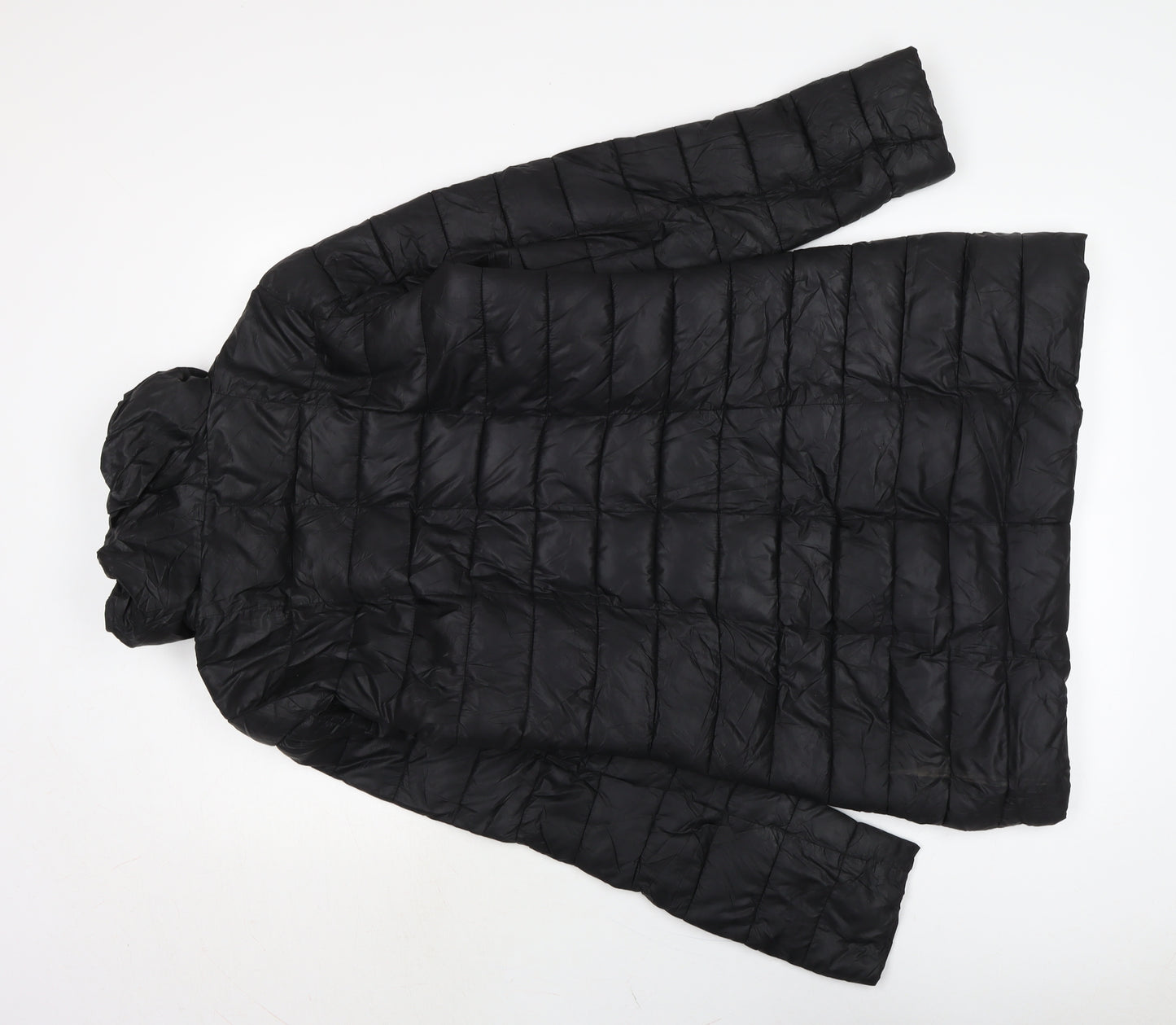 Calvin Klein Womens Black Quilted Coat Size S Zip