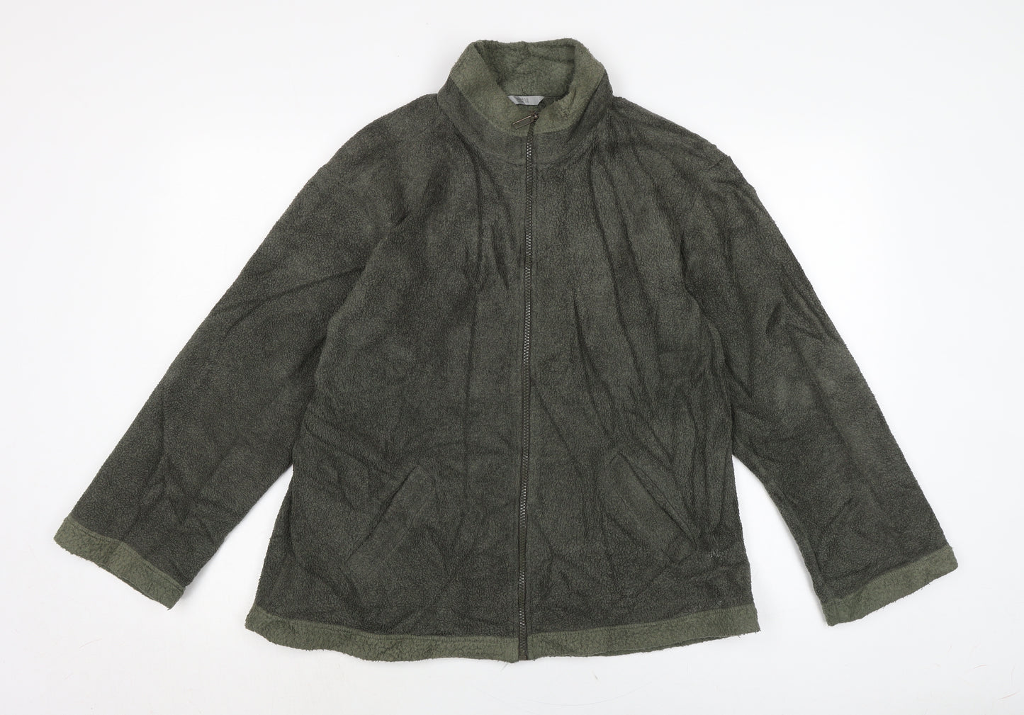 Marks and Spencer Womens Green Jacket Size 14 Zip