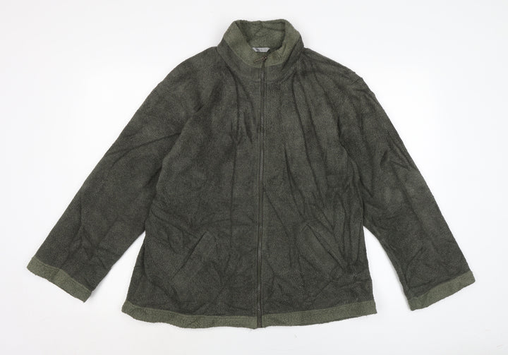 Marks and Spencer Womens Green Jacket Size 14 Zip