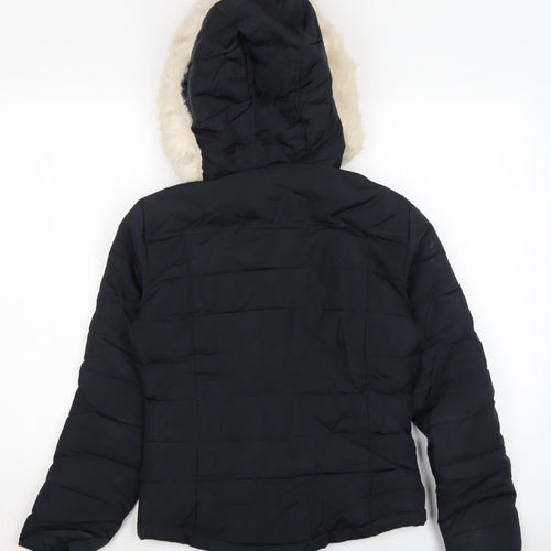 Topshop Womens Black Puffer Jacket Jacket Size 8 Zip