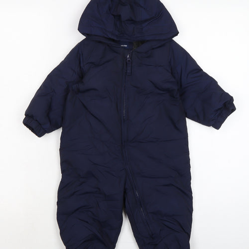 Baby Gap Boys Blue Basic Coat Snowsuit Size 12-18 Months Zip