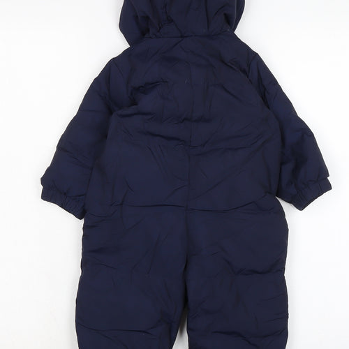 Baby Gap Boys Blue Basic Coat Snowsuit Size 12-18 Months Zip