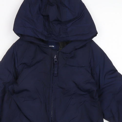 Baby Gap Boys Blue Basic Coat Snowsuit Size 12-18 Months Zip