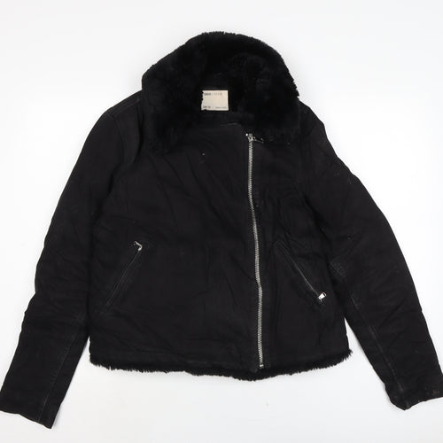 ASOS Womens Black Biker Jacket Size 12 Zip