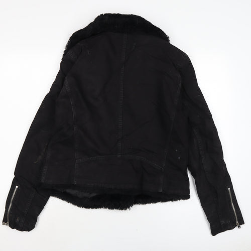 ASOS Womens Black Biker Jacket Size 12 Zip