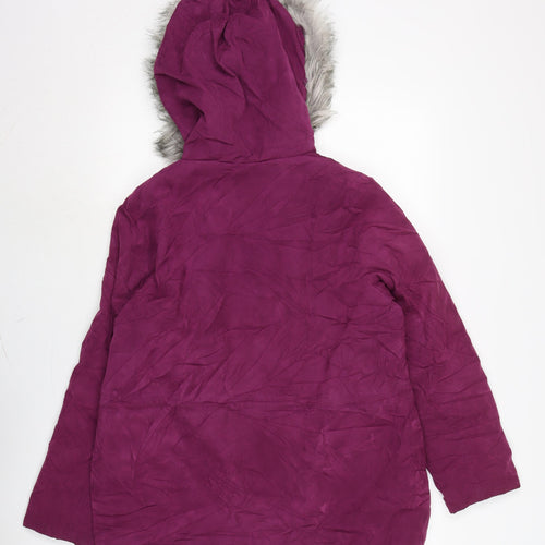 Bonmarché Womens Purple Anorak Coat Size 14 Zip