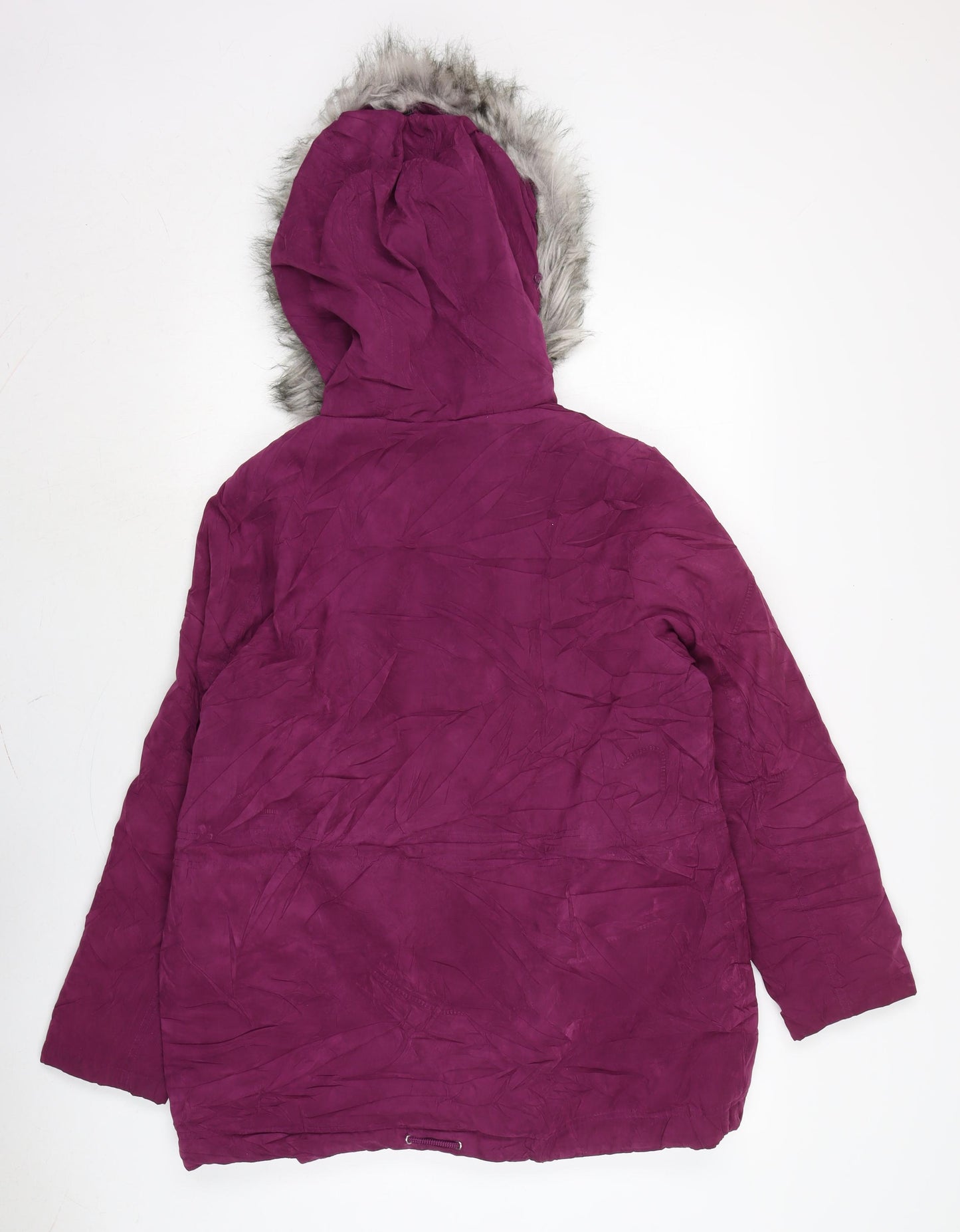 Bonmarché Womens Purple Anorak Coat Size 14 Zip