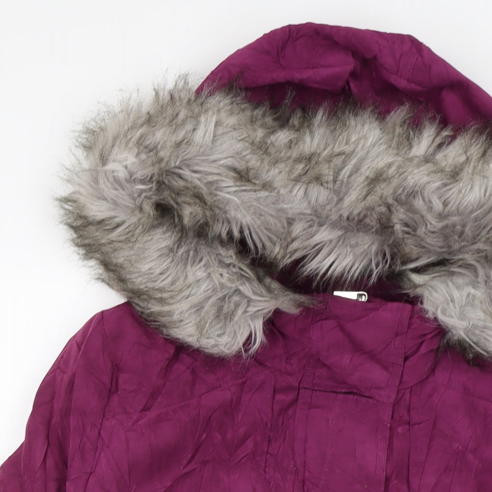 Bonmarché Womens Purple Anorak Coat Size 14 Zip