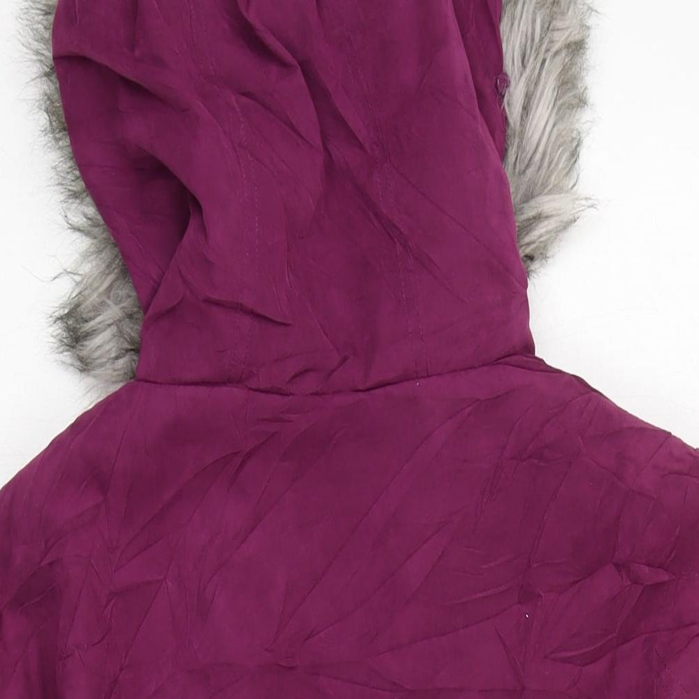 Bonmarché Womens Purple Anorak Coat Size 14 Zip
