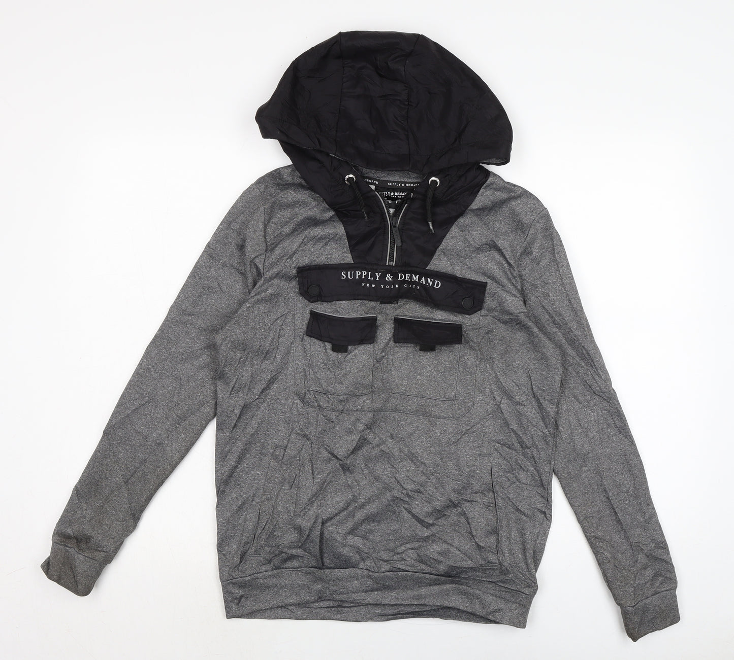 Supply & Demand Co. Boys Grey Polyester Pullover Sweatshirt Size 13-14 Years