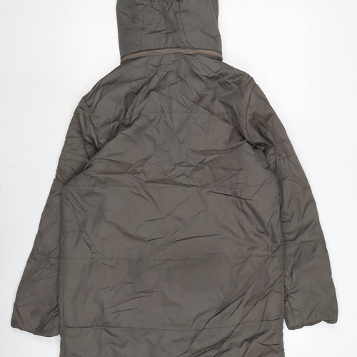 Trussardi Jeans Womens Brown Quilted Coat Size 14 Zip