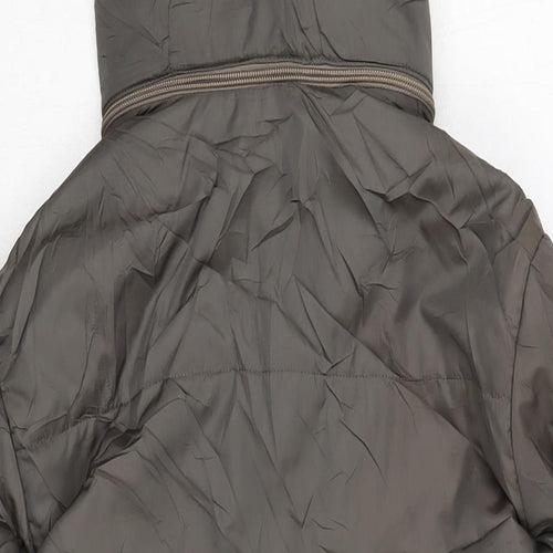 Trussardi Jeans Womens Brown Quilted Coat Size 14 Zip