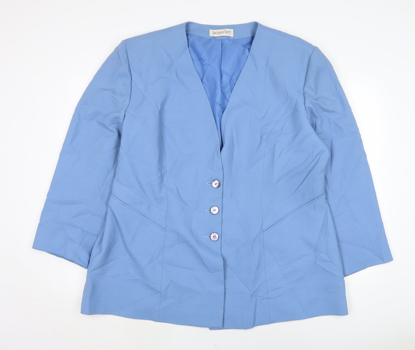 Jacques Vert Womens Blue Jacket Size 24 Button