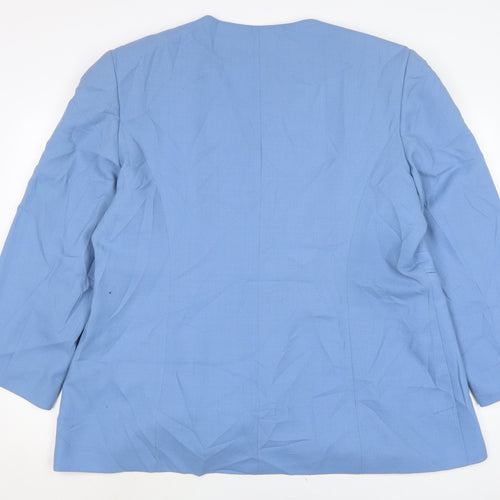 Jacques Vert Womens Blue Jacket Size 24 Button
