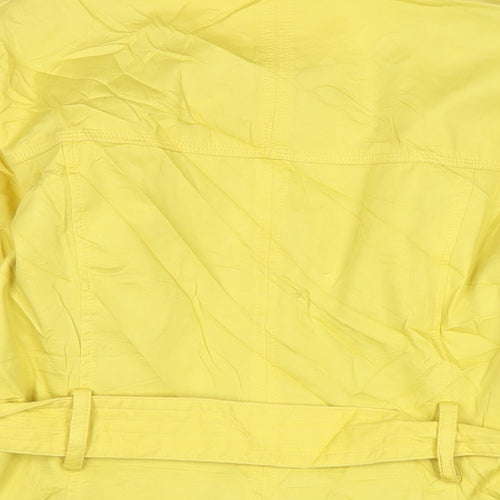 Marks and Spencer Womens Yellow Trench Coat Jacket Size 14 Button