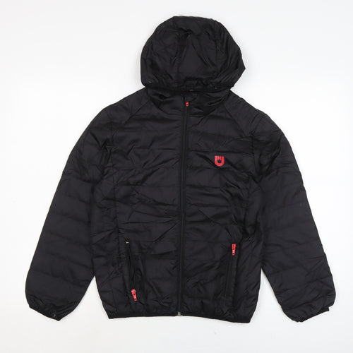 UNSUNGHERO Boys Black Quilted Jacket Size M Zip