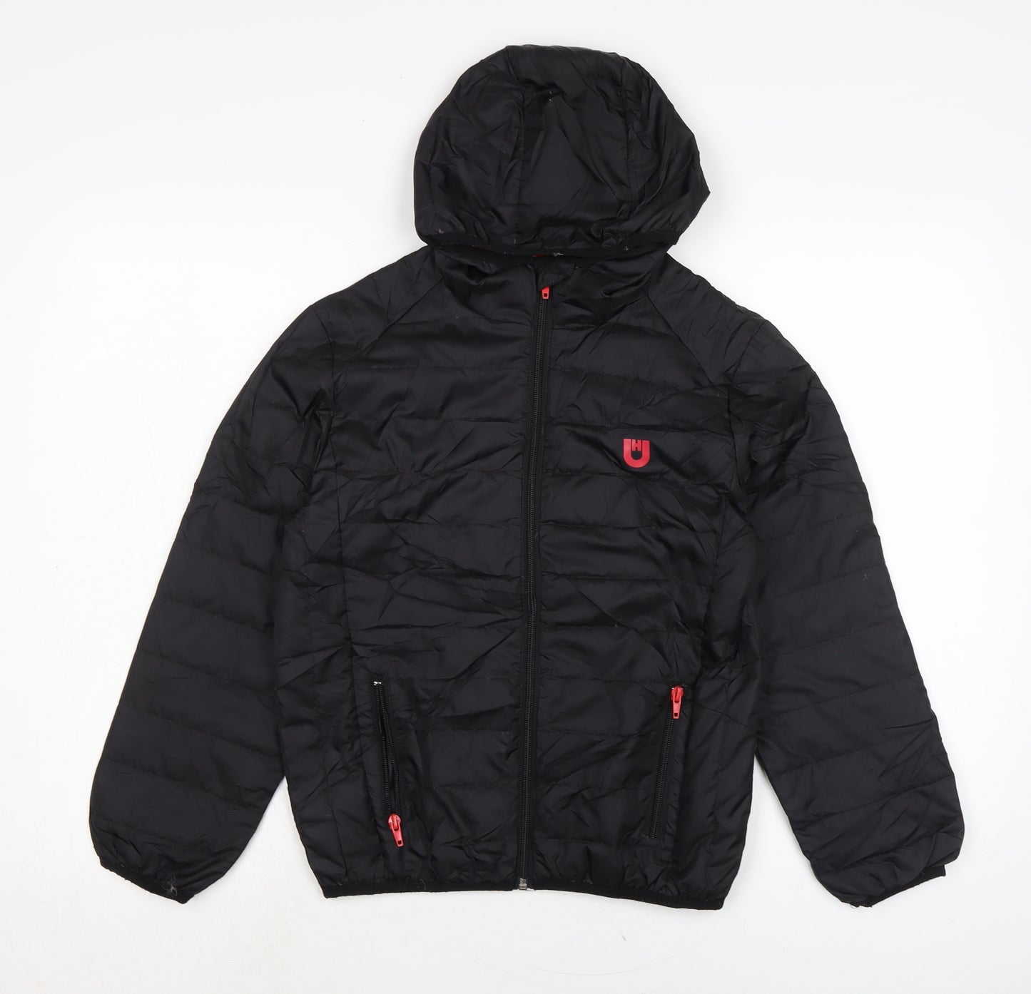 UNSUNGHERO Boys Black Quilted Jacket Size M Zip