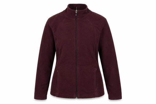 Front view of Marks & Spencer women’s red jacket, size UK 12, zip