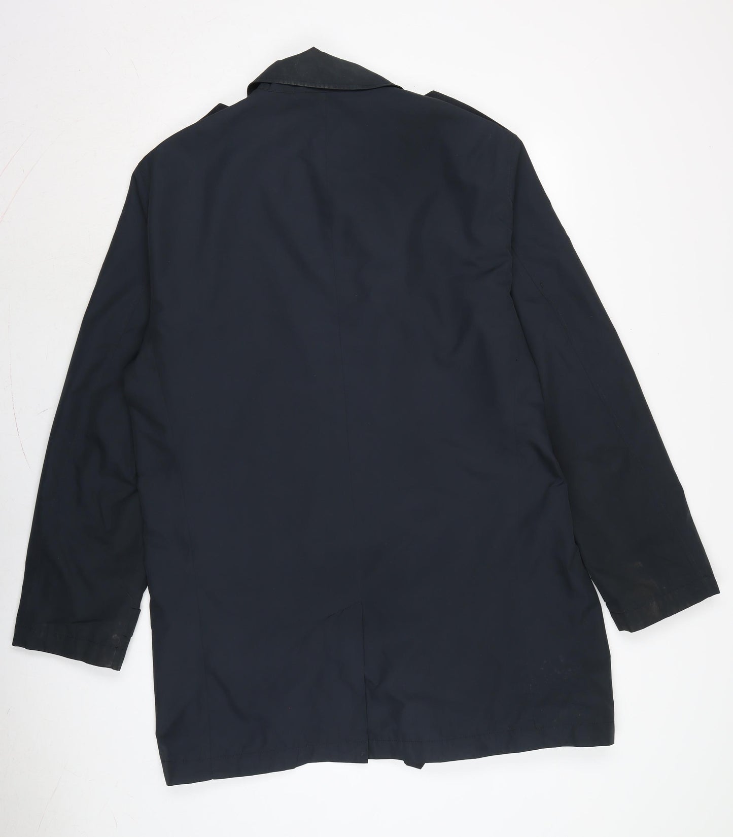 Marks and Spencer Mens Blue Overcoat Coat Size L Button