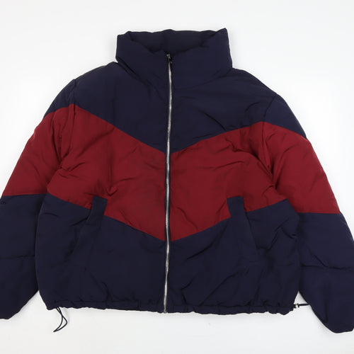 Divided Womens Blue Puffer Jacket Jacket Size XL Zip