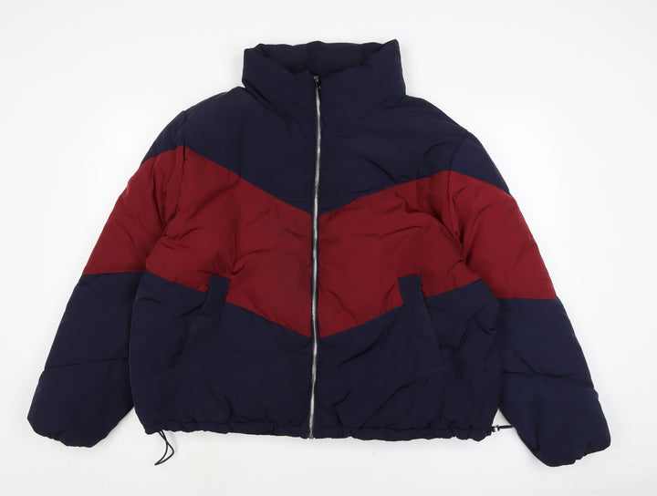Divided Womens Blue Puffer Jacket Jacket Size XL Zip