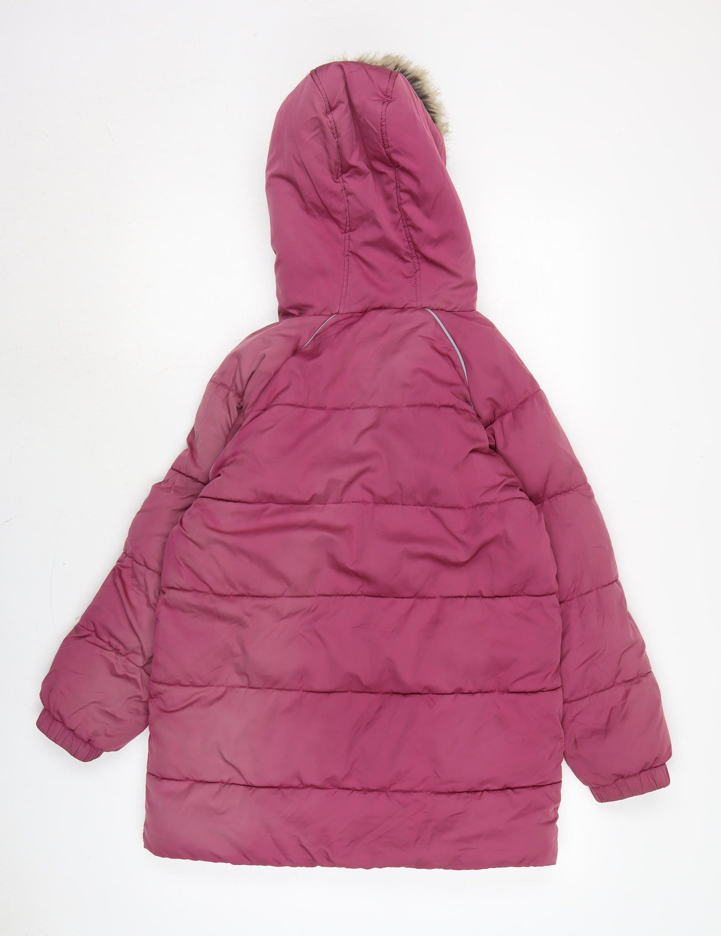 Fat Face Girls Pink Quilted Coat Size 10-11 Years Zip