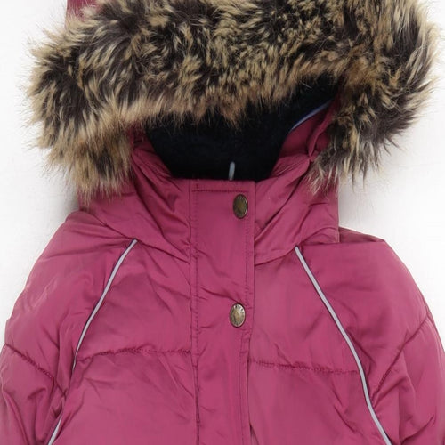 Fat Face Girls Pink Quilted Coat Size 10-11 Years Zip