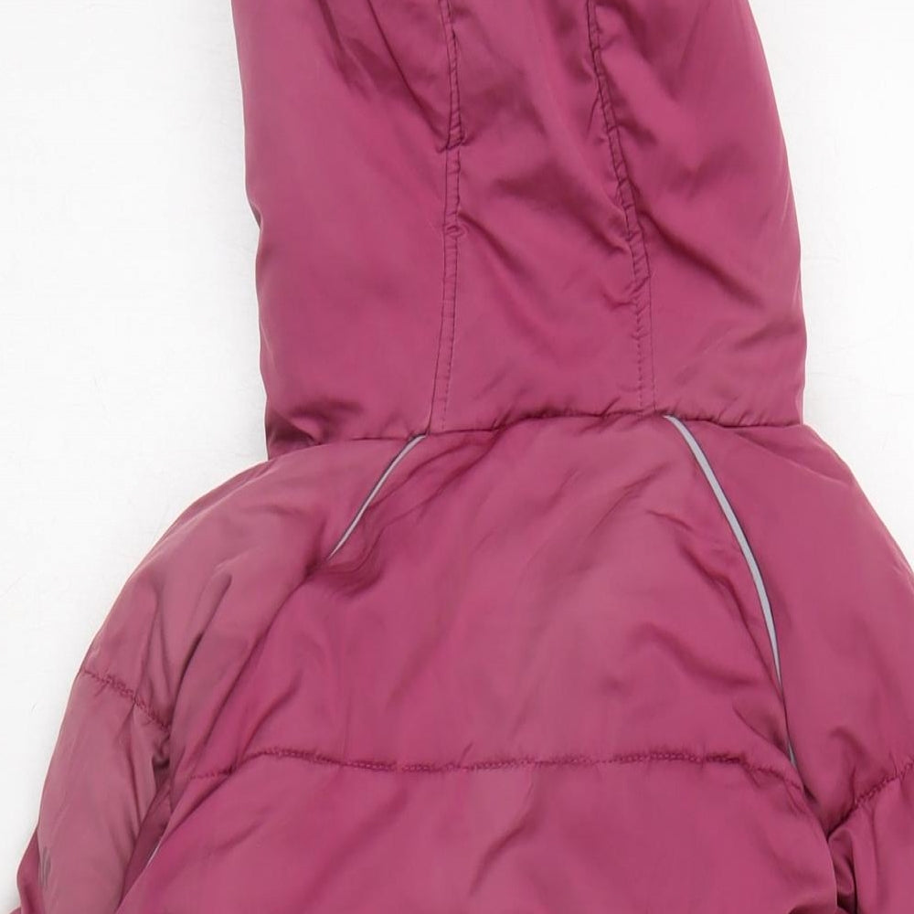 Fat Face Girls Pink Quilted Coat Size 10-11 Years Zip