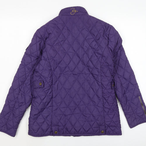 Rydale Girls Purple Quilted Jacket Size 13 Years Zip