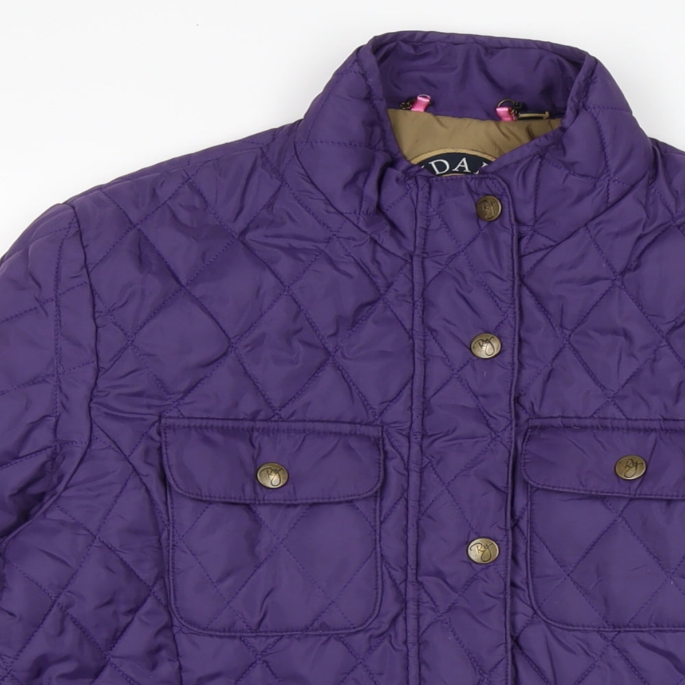 Rydale Girls Purple Quilted Jacket Size 13 Years Zip
