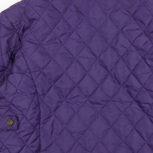 Rydale Girls Purple Quilted Jacket Size 13 Years Zip