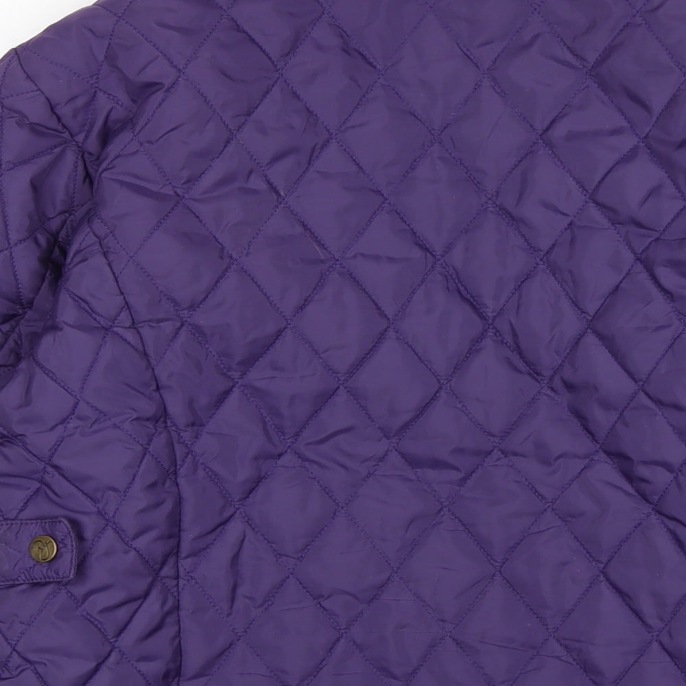 Rydale Girls Purple Quilted Jacket Size 13 Years Zip