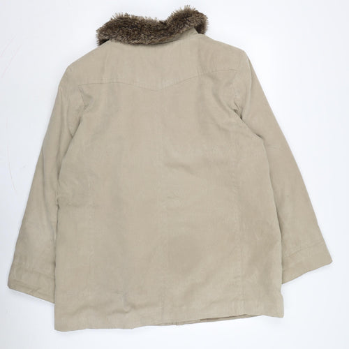 EWM Womens Beige Overcoat Coat Size 20 Zip