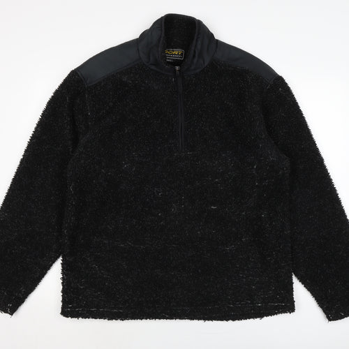 sports performane Mens Blue Polyester Henley Sweatshirt Size S