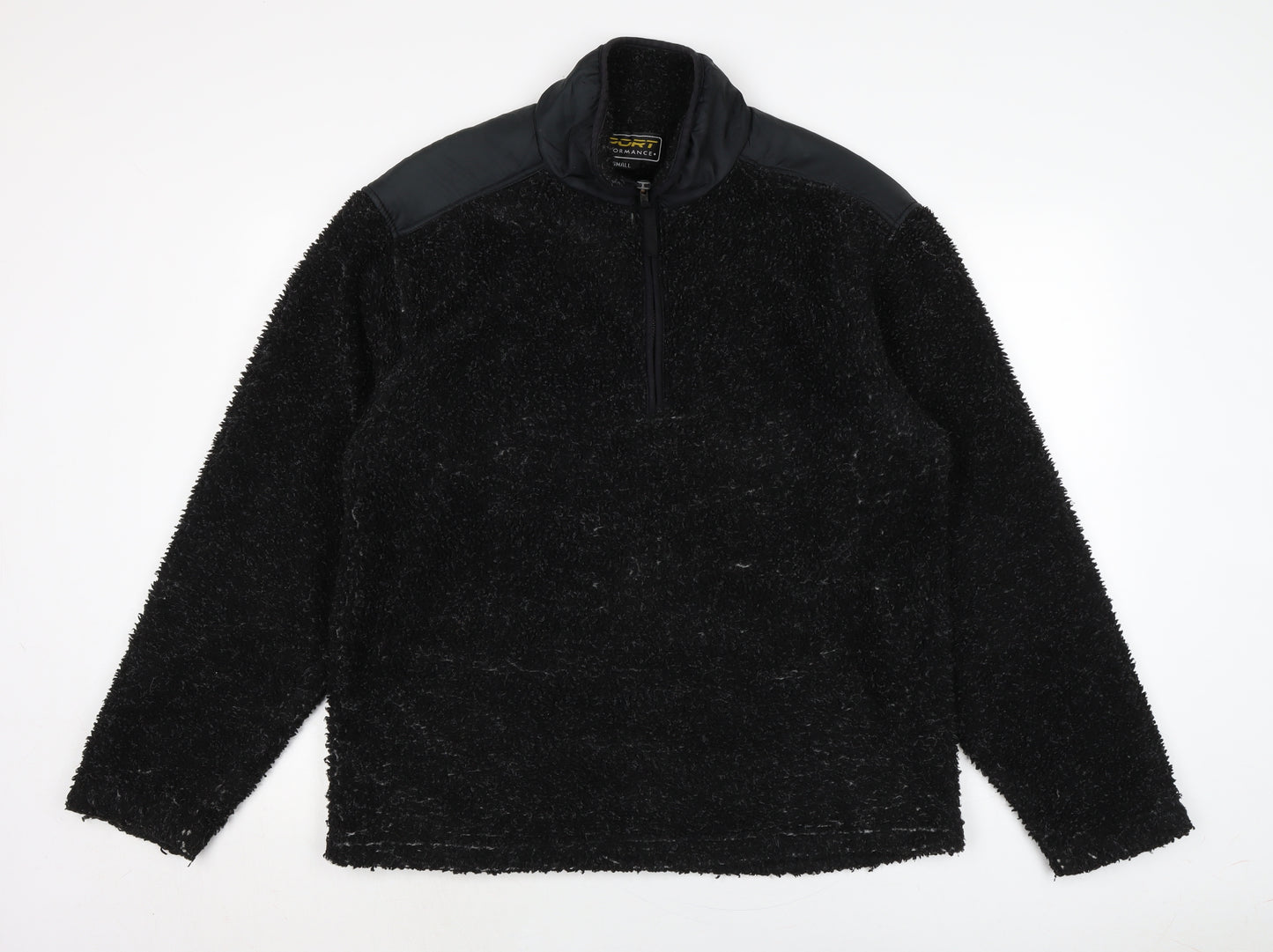 sports performane Mens Blue Polyester Henley Sweatshirt Size S
