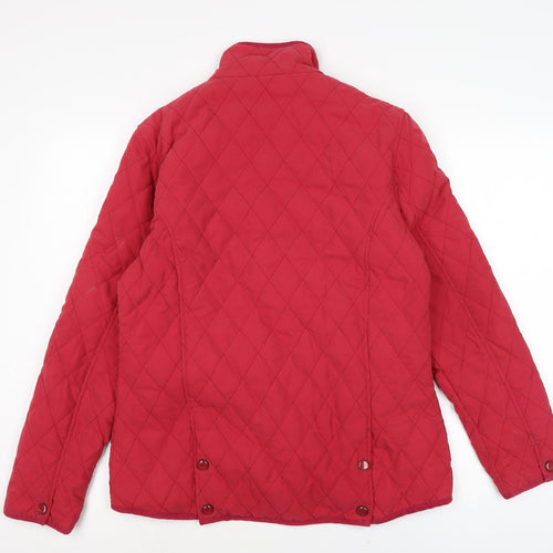 Jack Murphy Womens Pink Quilted Jacket Size 10 Snap