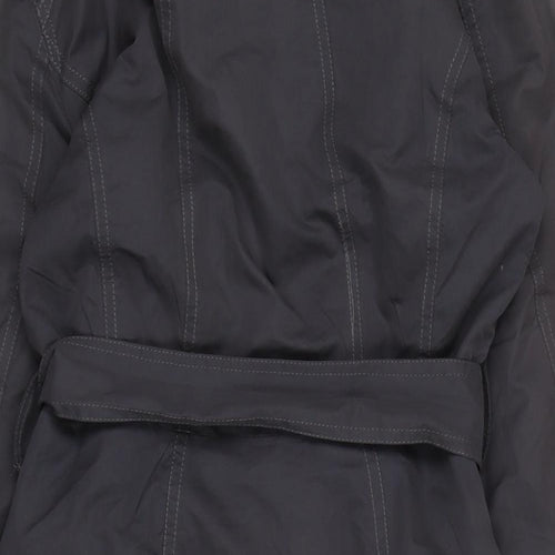 John Rocha Womens Grey Trench Coat Coat Size 8 Snap