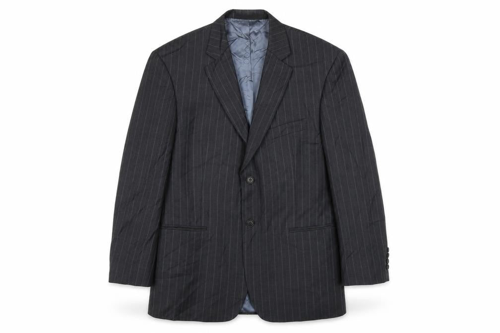 Front view of Marks & Spencer men’s grey wool jacket suit jacket, size 36, regular
