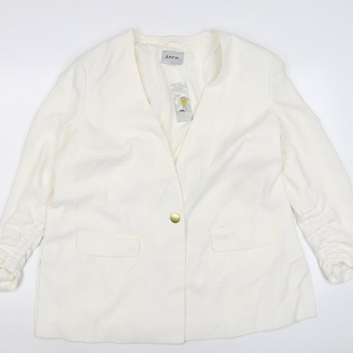 Soon Womens Ivory Jacket Size 20 Button