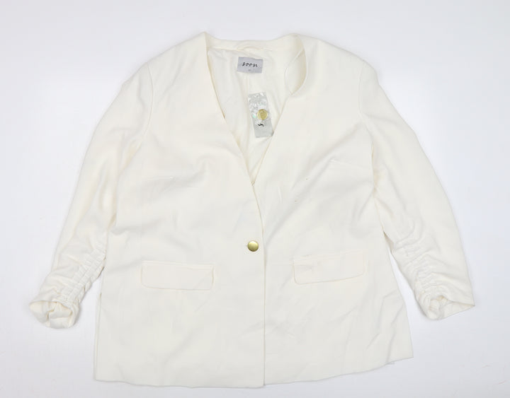 Soon Womens Ivory Jacket Size 20 Button