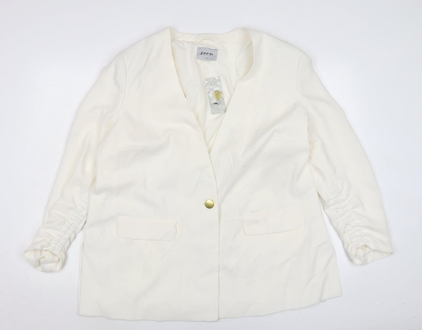 Soon Womens Ivory Jacket Size 20 Button