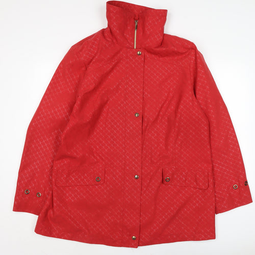 Concept Womens Red Overcoat Coat Size 20 Zip