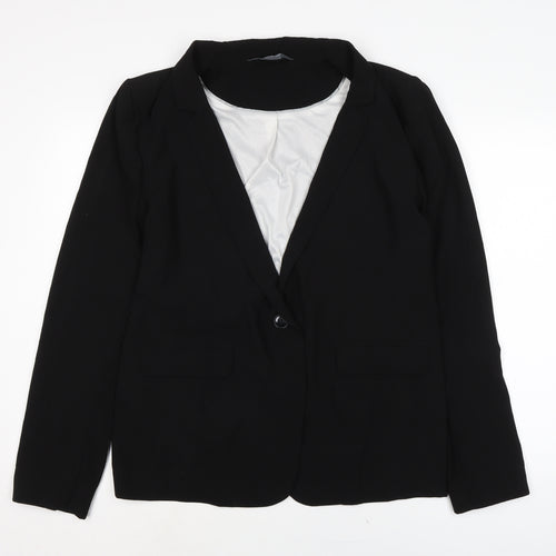 Dorothy Perkins Womens Black Jacket Size 12 Button