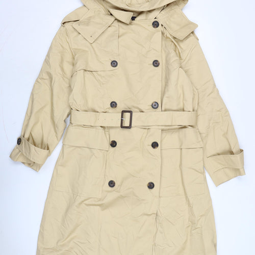 Marks and Spencer Womens Beige Trench Coat Coat Size 14 Button