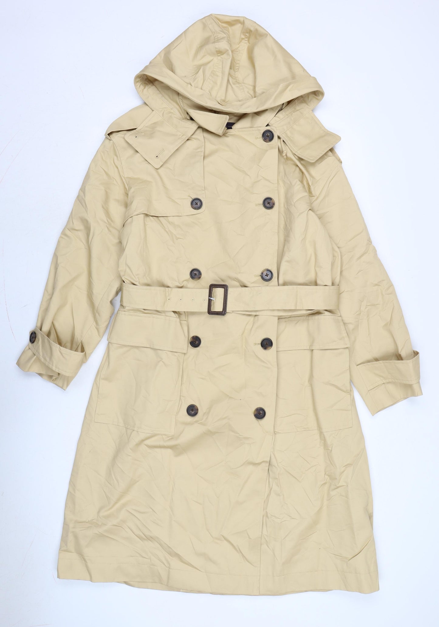 Marks and Spencer Womens Beige Trench Coat Coat Size 14 Button
