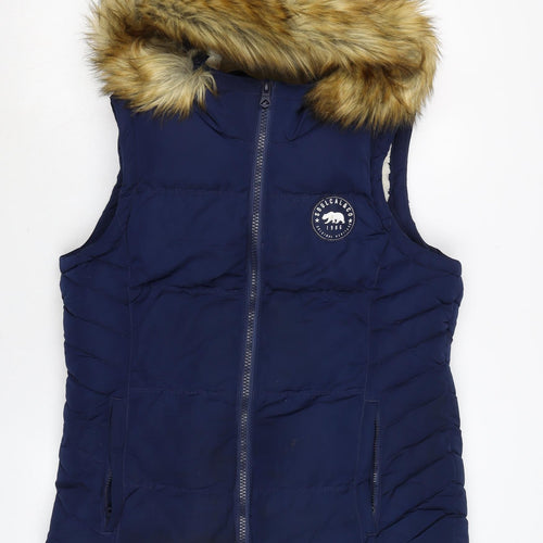 SoulCal&Co Womens Blue Gilet Waistcoat Size 10 Zip
