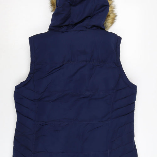 SoulCal&Co Womens Blue Gilet Waistcoat Size 10 Zip