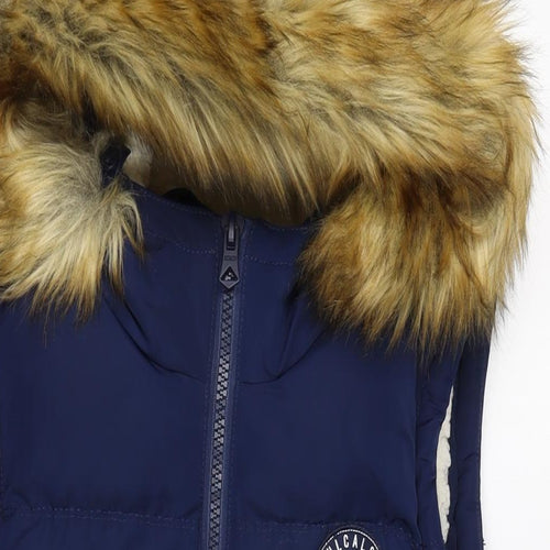SoulCal&Co Womens Blue Gilet Waistcoat Size 10 Zip